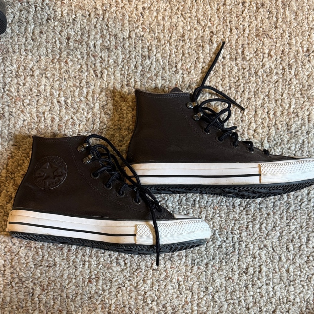 Converse Black Leather High-Tops